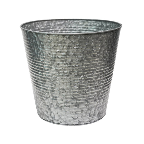 ribbed planter galvanised for outdoors