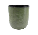 Green textured plant pot on a white background