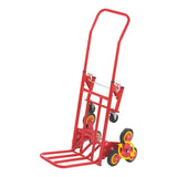 Sack truck for climbing stairs on white background