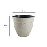 White sandstone effect pot with dimensions