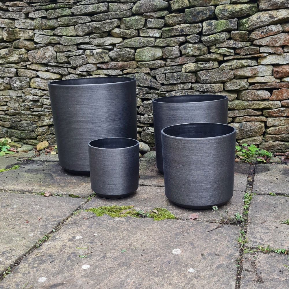 obsidian grey planter set