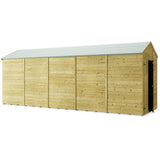side view of a long wood shed