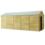 side view of long wood shed