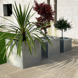 Zinc Planters Cube Silver Aluzinc