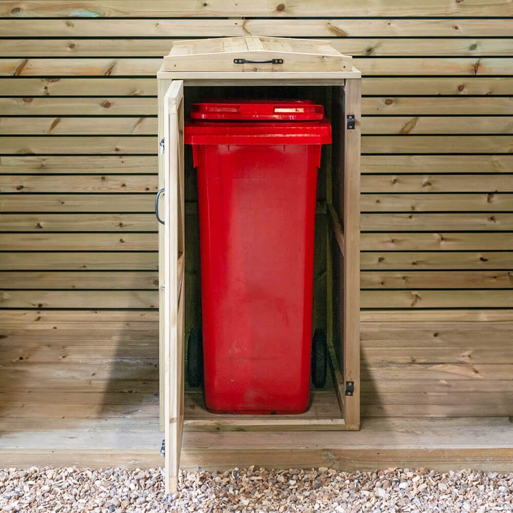 Wooden Wheelie Bin Storage Single