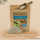 Package of garden slug nematodes with a scoop and text on a beige background