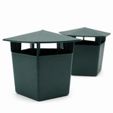 Two greenslug traps with pagoda lids on a white background