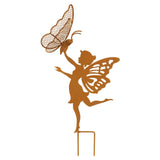 Solar Silhouette Fairy with Butterfly Garden Stake