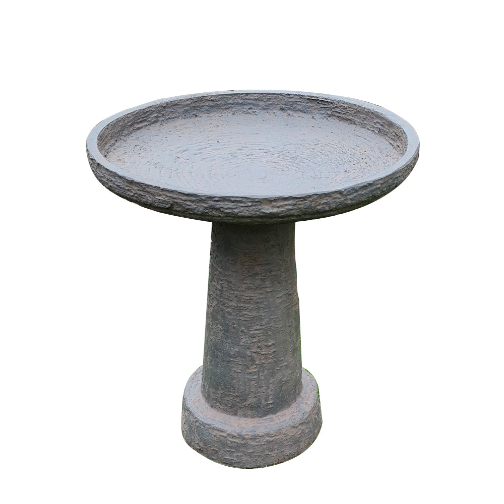 grey stone bird bath