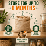 potato sacks storage on shelf