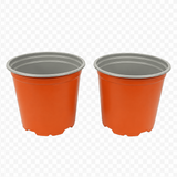 Terracotta Plastic Plant Pots - Small 9cm and Large 15cm
