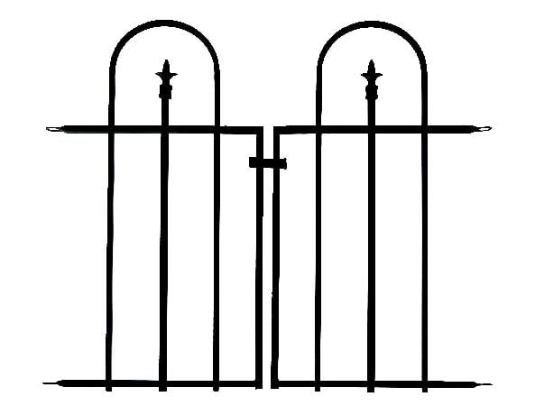triple arch fence gate component