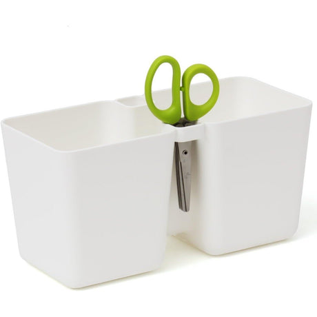 twin cube kitchen herb pots with scissors in the middle