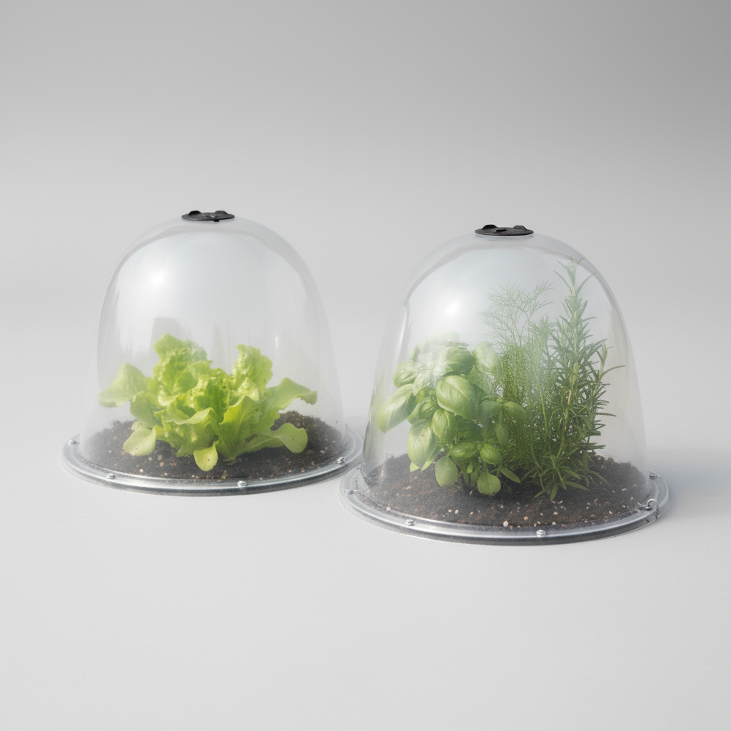 two garden cloches
