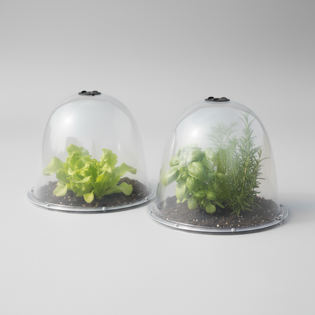 two garden cloches