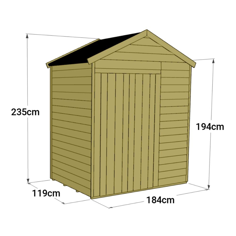 Wooden Garden Shed Apex Windowless