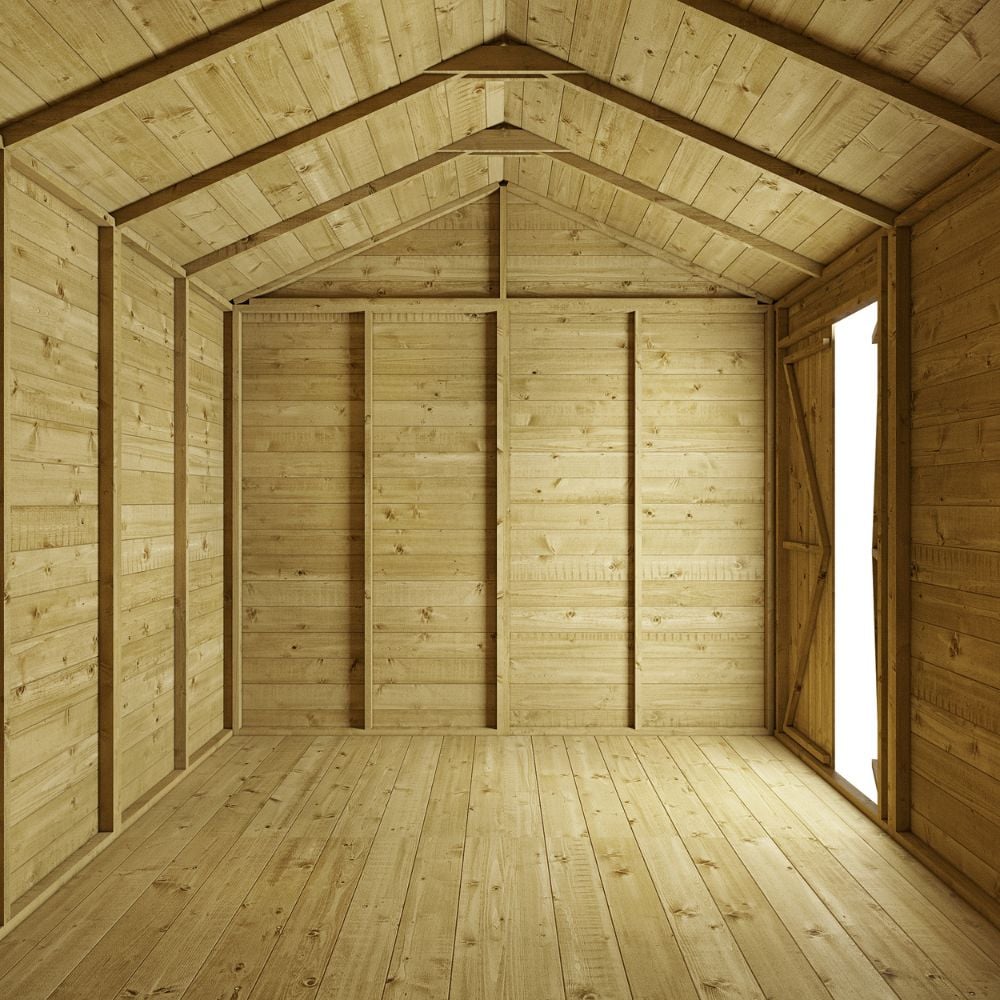 interior of garden shed with no windows