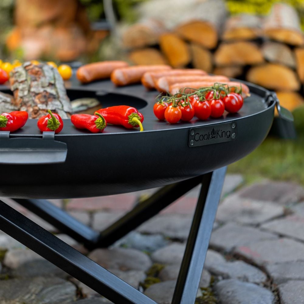 A grill with food on it