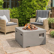 A grey fire pit with logs, perfect for outdoor gatherings and cozy evenings.