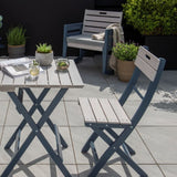 bistro set close up in the garden