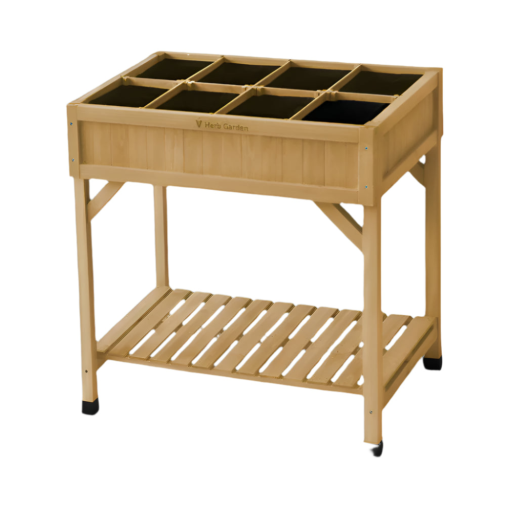 natural wooden herb garden vegtrug