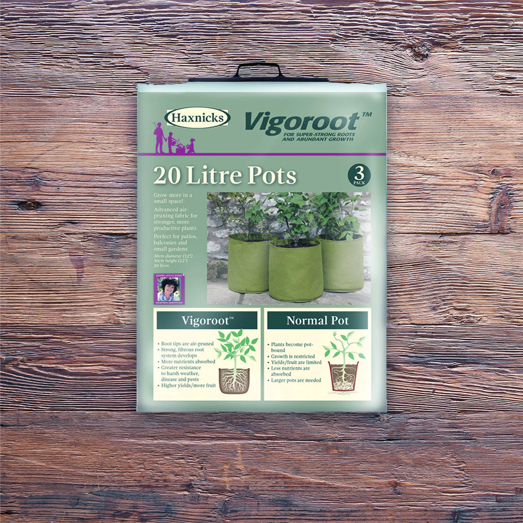 Vigoroot pack of 3 20 litre pots packaging