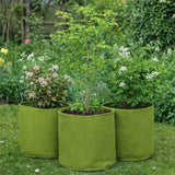 Vigoroot fabric pots three with plants in