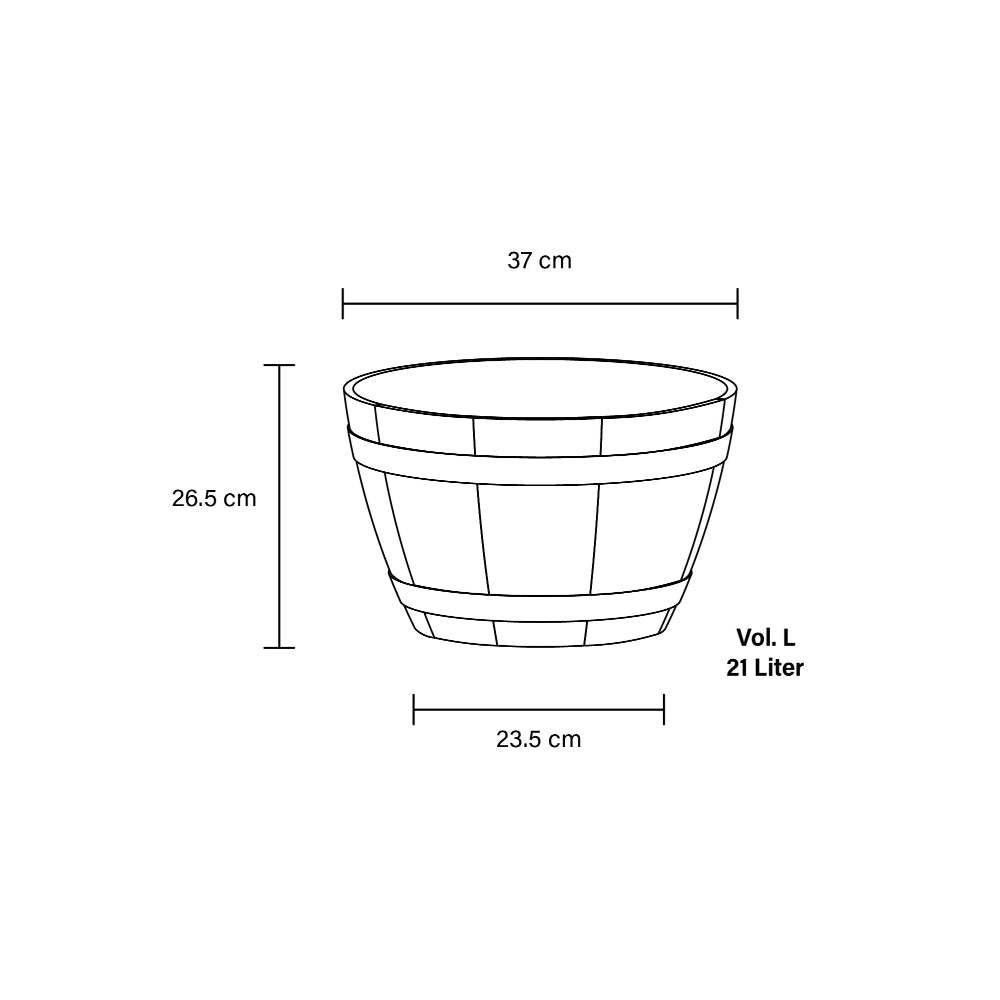 dimensions for the wooden effect planter