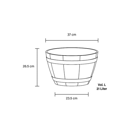 dimensions for the wooden effect planter