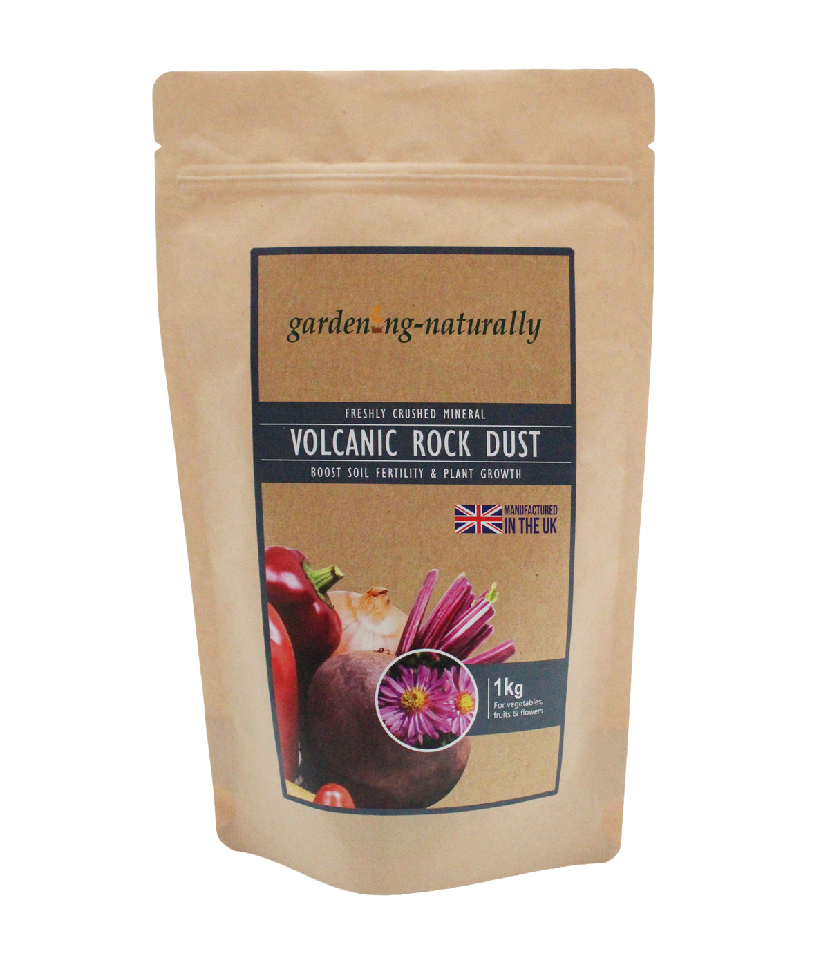 Gardening Naturally volcanic rock dust 1kg for fruit, vegetables and flowers