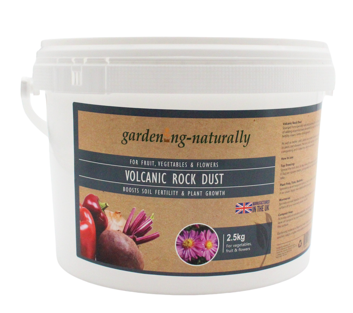 Gardening Naturally volcanic rock dust 2.5kg for fruit, vegetables and flowers