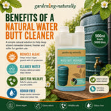 water butt natural water cleaner highlighting the features of the product