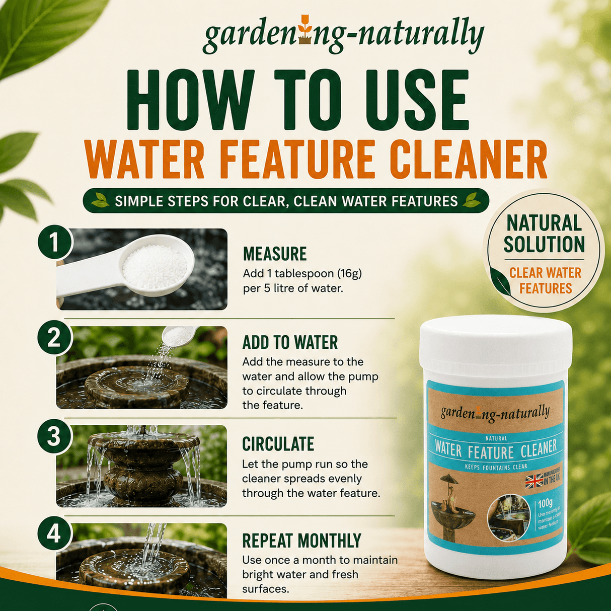 Water Feature Cleaner And Fountain Cleaner