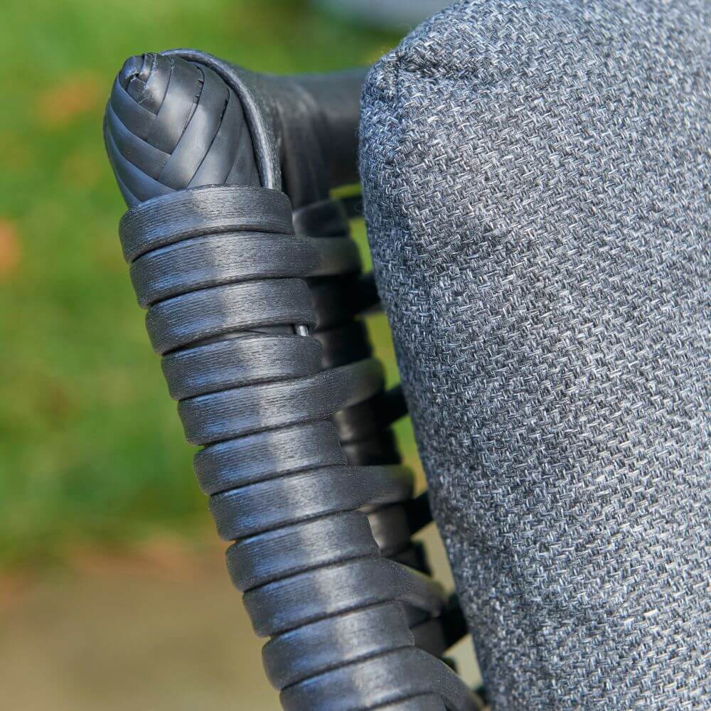 closeup of garden furniture