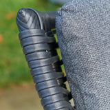 closeup of garden furniture