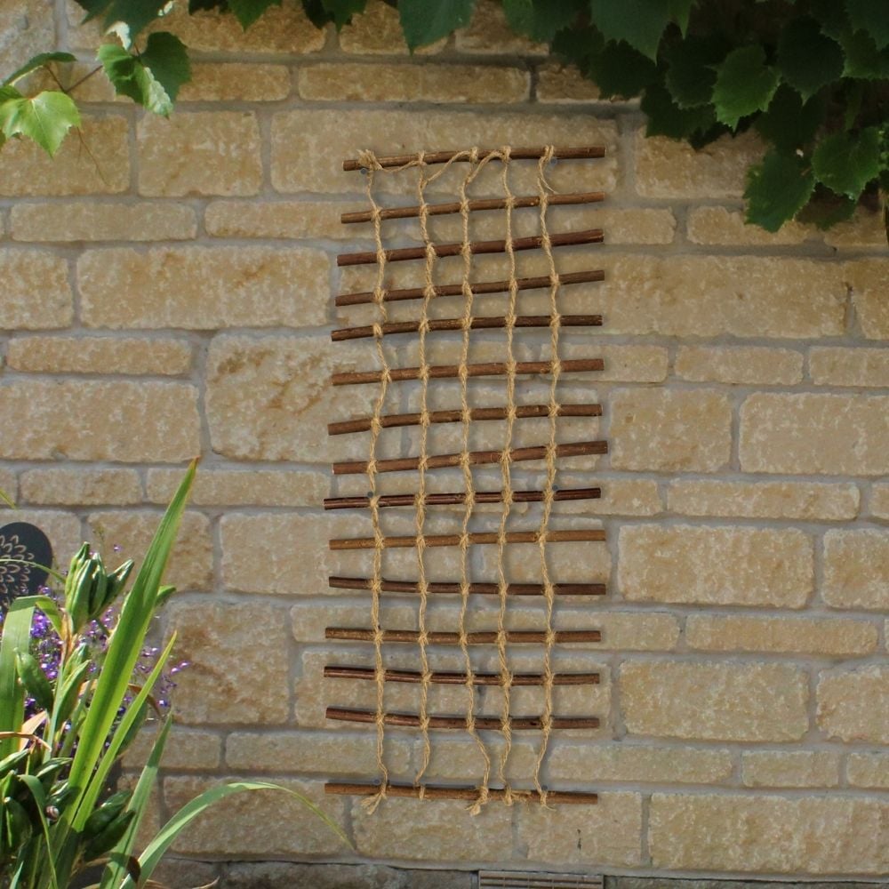 willow trellis roll on wall in garden