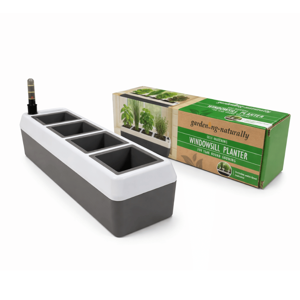self watering windowsill planter with box