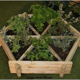 wooden herb wheel planter