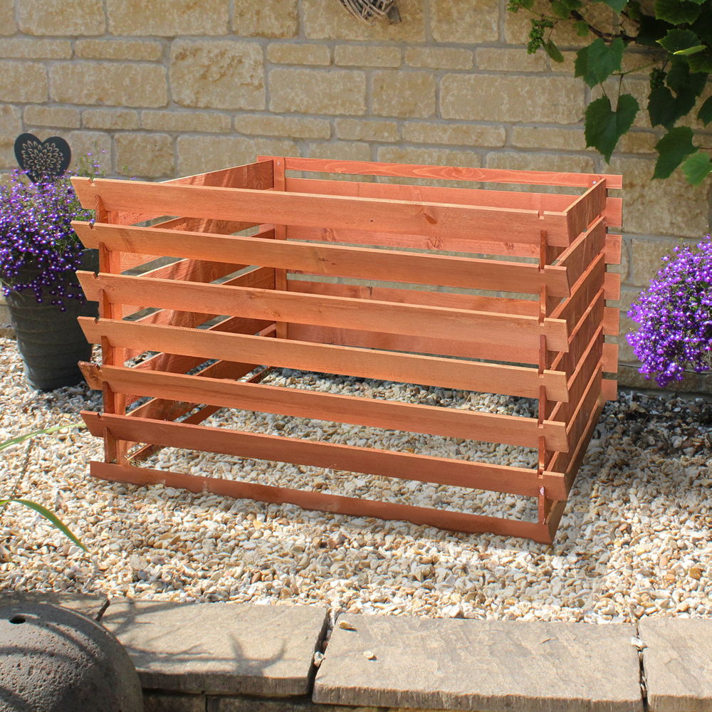 Simple Load compost bin wooden slatted