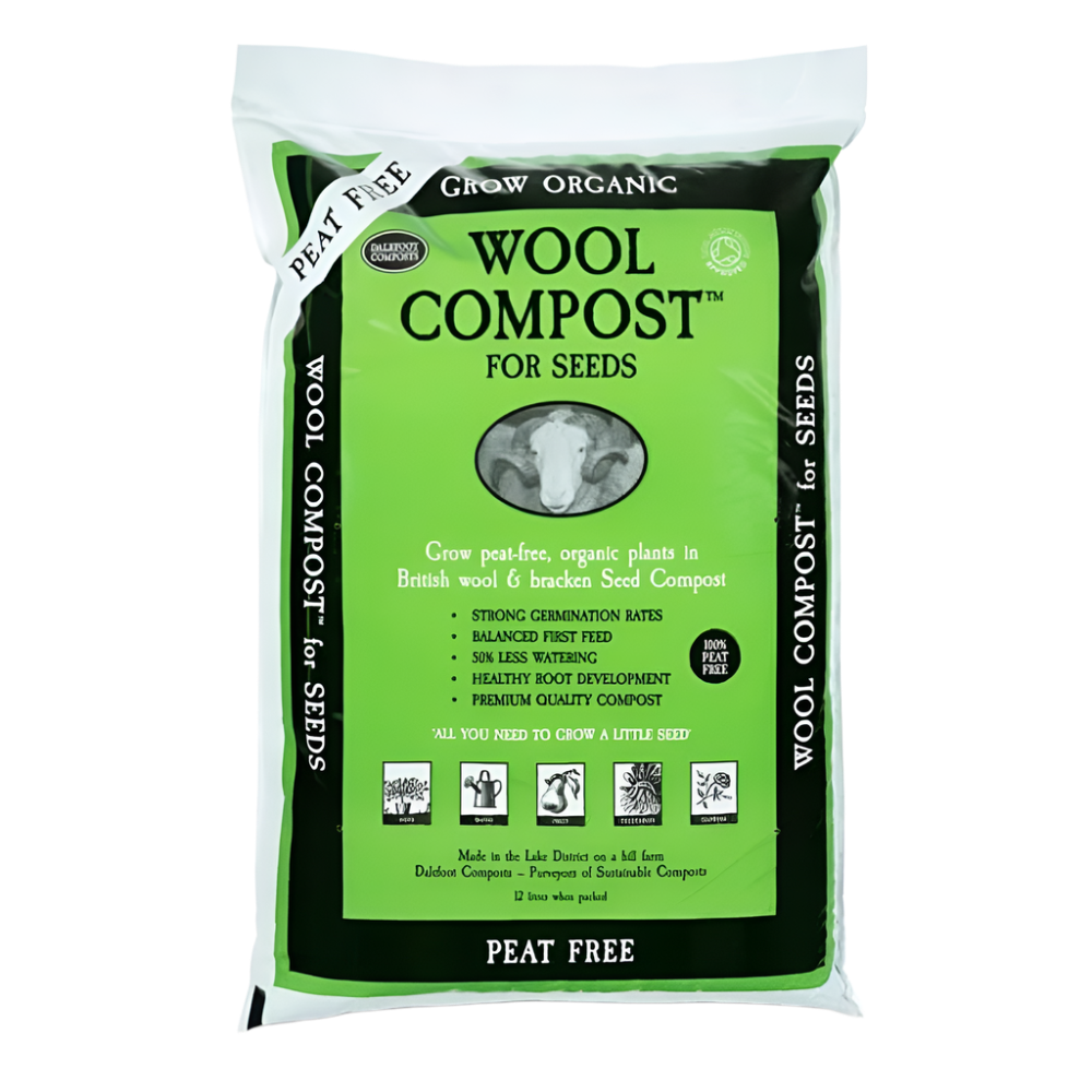 wool compost of propagation and seeds