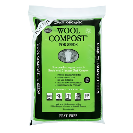 wool compost of propagation and seeds