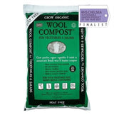 wool compost in a bag on a white background