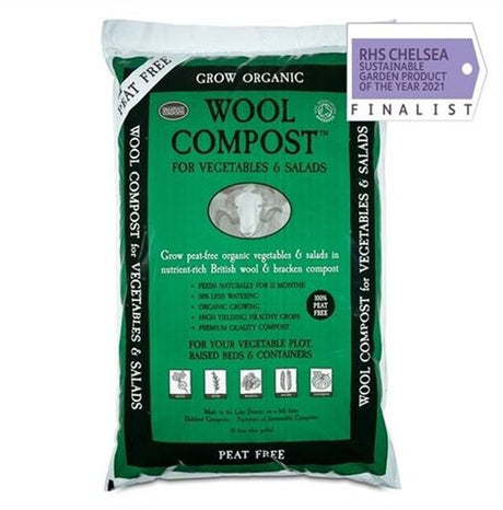 wool compost in a bag on a white background