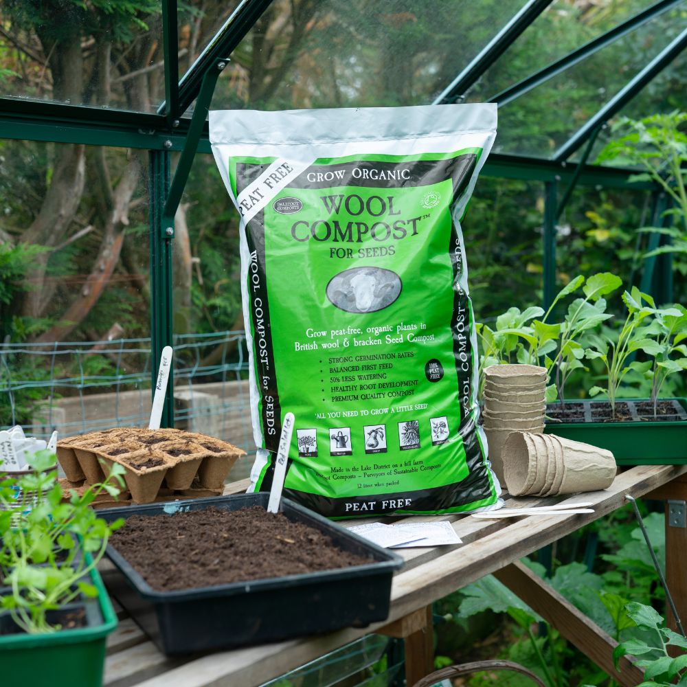 wool compost bag for seeds and propagation